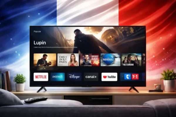 Abonnement IPTV France MonCodeTV — interface IPTV Smarters Pro avec chaînes françaises 4K en direct